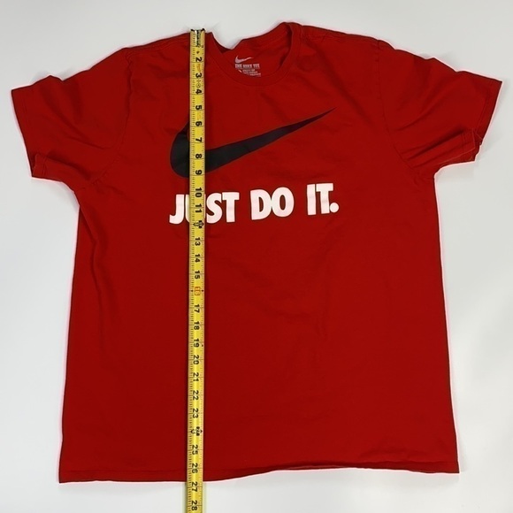 Nike Red Black Swoosh Just Do It Athletic Cut Tshirt XL - Picture 4 of 6